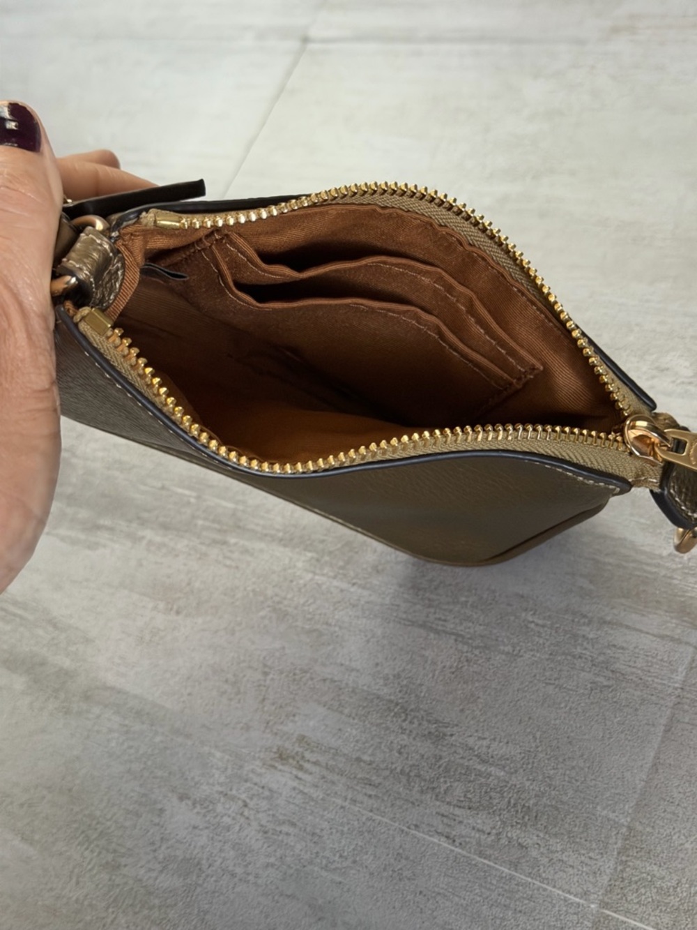 Coach Nolita 15 Metallic Gold Pebbled Leather Wristlet - Picture 4 of 6